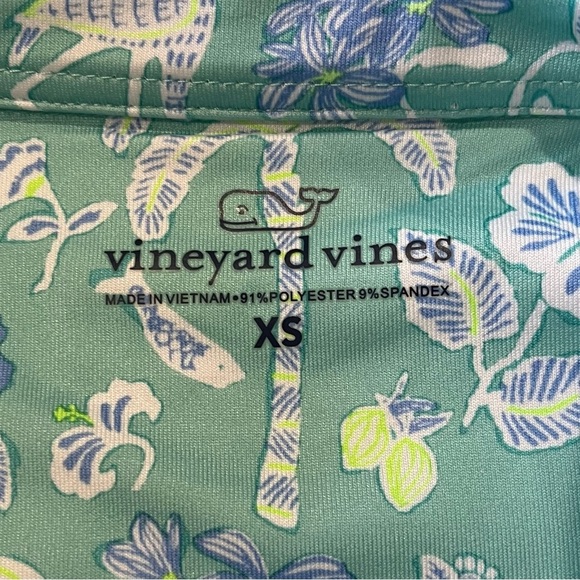 Vinyard Vines Shirt Dress Size XS Blue Printed Shift Sankaty UPF Tropical Margo - Picture 7 of 10